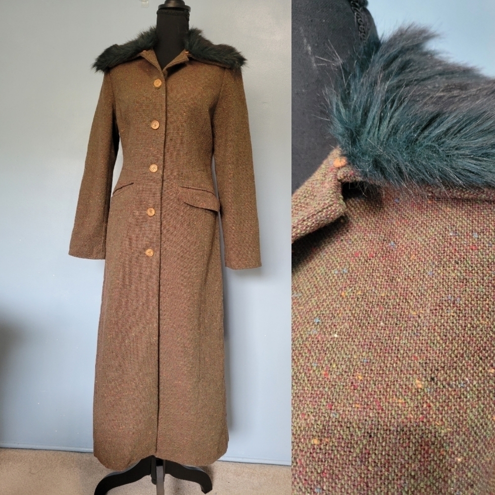 Cocotte Women's Speckled Long Coat Brown Size Small? - Picture 2 of 16